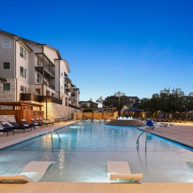 Sparkling Swimming Pool with Lounge Seating Sparkling Swimming Pool with Lounge Seating